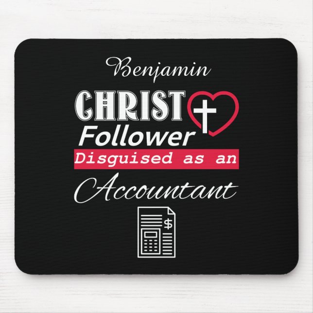 Christ Follower Disguised As Accountant Christian Mouse Mat (Front)