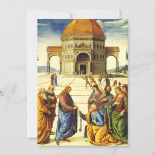 Christ Giving the Keys to Saint Peter Holiday Card