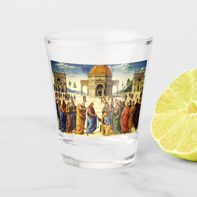 Christ Giving the Keys to Saint Peter Shot Glass (Front)