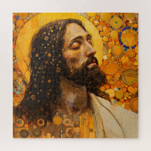 Christ Golden Abstract Art Jigsaw Puzzle
