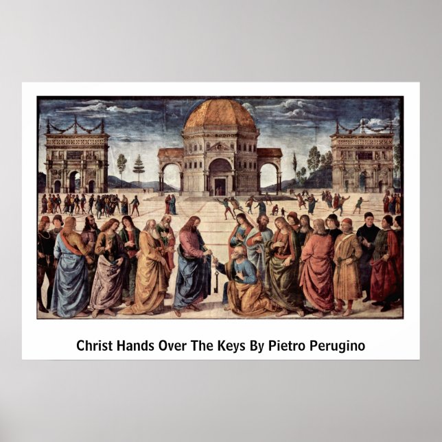 Christ Hands Over The Keys By Pietro Perugino Poster (Front)