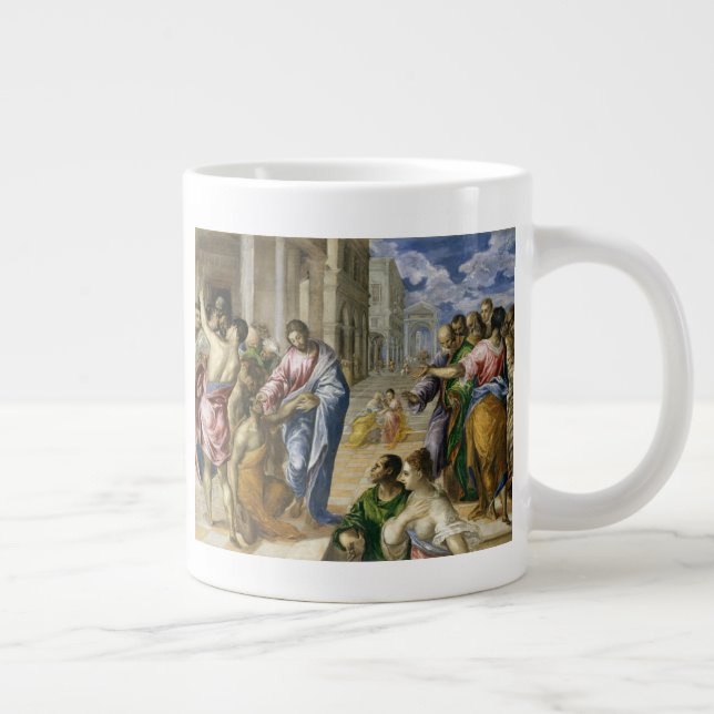 Christ Healing the Blind Large Coffee Mug (Right)