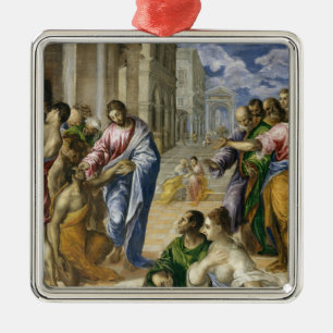 Christ Healing the Blind Metal Tree Decoration
