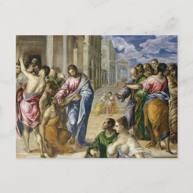 Christ Healing the Blind Postcard (Front)