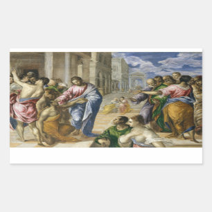 Christ Healing the Blind Rectangular Sticker