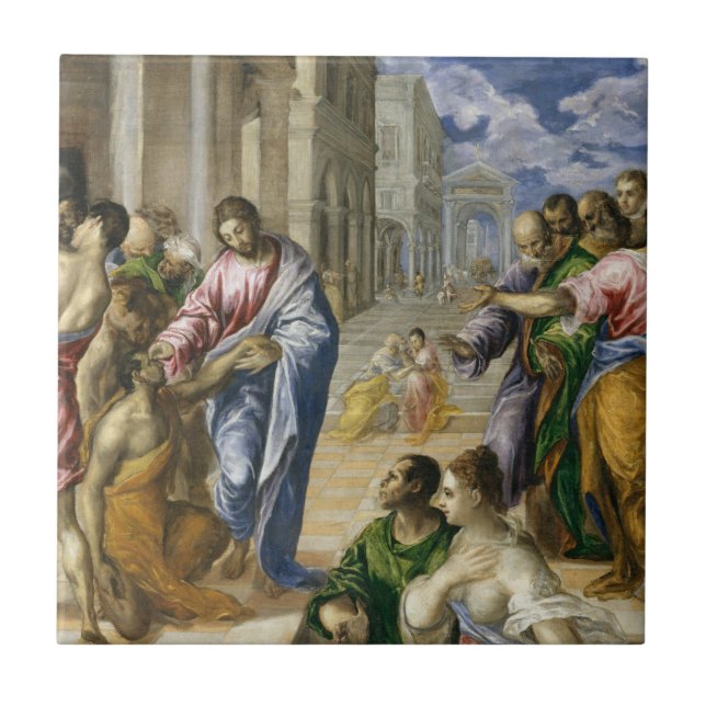 Christ Healing the Blind Tile (Front)