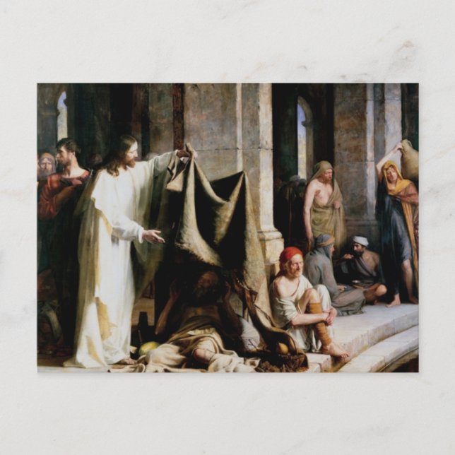 Christ Healing the Sick at Bethesda by Carl Bloch  Postcard (Front)