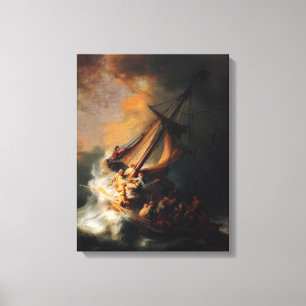 Christ In Storm On Lake Genezareth by Rembrandt Canvas Print