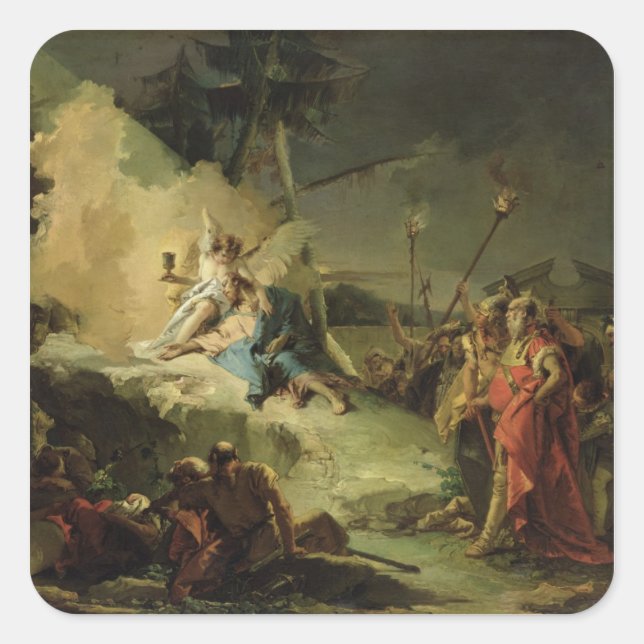 Christ in the Garden of Gethsemane Square Sticker (Front)