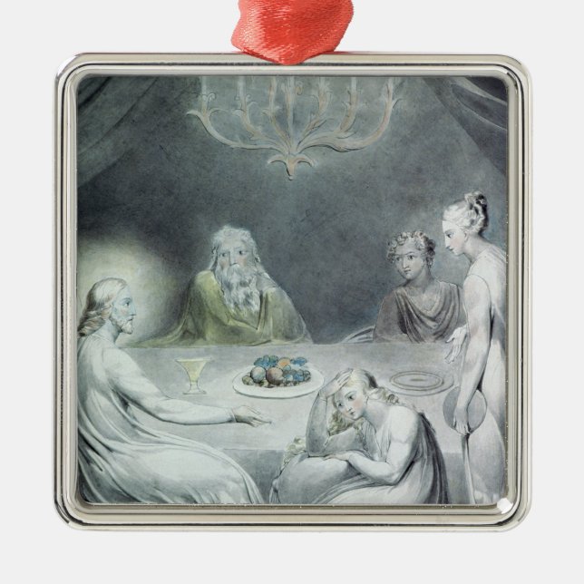 Christ in the House of Martha and Mary Metal Tree Decoration (Front)