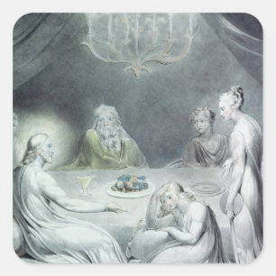 Christ in the House of Martha and Mary Square Sticker