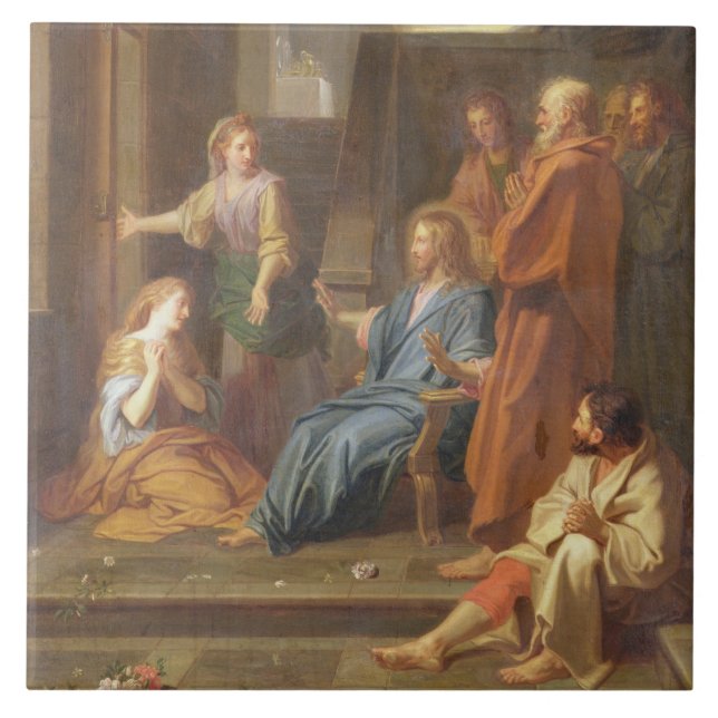 Christ in the House of Martha and Mary Tile (Front)