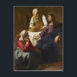 Christ in the House of Martha and Mary (Vermeer) Postcard<br><div class="desc">Christ in the House of Martha and Mary is a painting finished in 1655 by the Dutch painter Johannes Vermeer. It is housed in the National Gallery of Scotland in Edinburgh.</div>