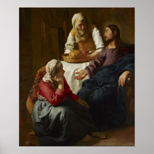 Christ in the House of Martha & Mary Poster