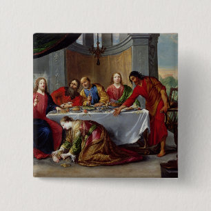 Christ in the House of Simon the Pharisee 15 Cm Square Badge