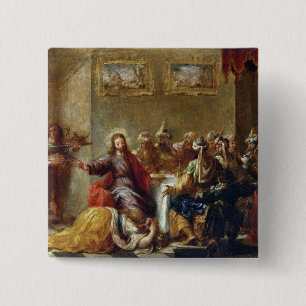 Christ in the House of Simon the Pharisee, 1660 15 Cm Square Badge