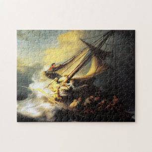 Christ in the Storm on Sea of Galilee by Rembrandt Jigsaw Puzzle