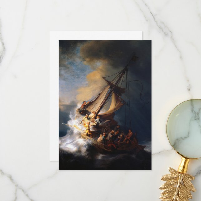 Christ in the Storm on the Sea of Galilee Thank You Card (Front/Back In Situ)