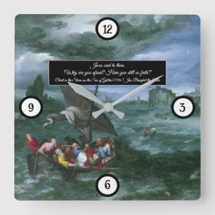 Christ in the Storm Square Wall Clock