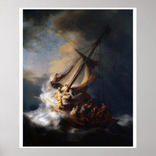 Christ in the Storm Vintage Art Print Poster