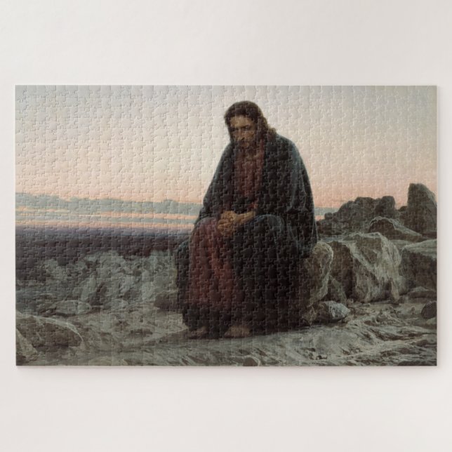 Christ in the Wilderness (by Ivan Kramskoi) Jigsaw Puzzle (Horizontal)