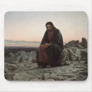 Christ in the Wilderness (by Ivan Kramskoi) Mouse Mat