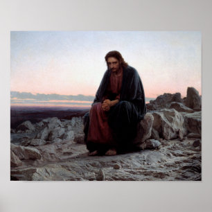 Christ in the Wilderness, Ivan Kramskoi Poster
