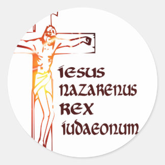 Christ INRI Tradution Classic Round Sticker