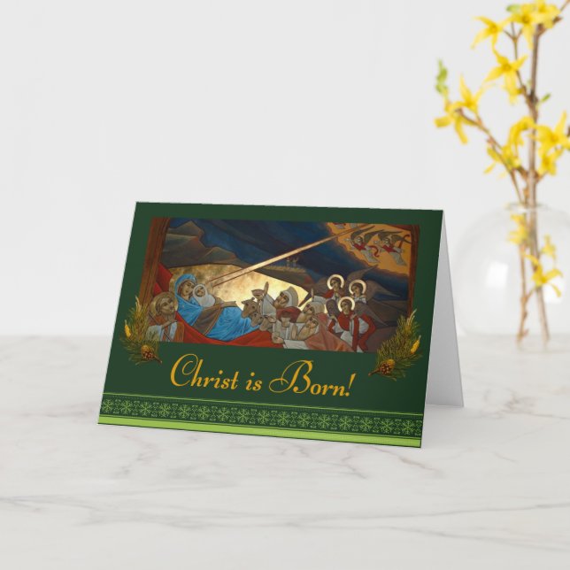 Christ Is Born! Card (Yellow Flower)