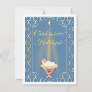 Christ is Born Christmas  Holiday Card