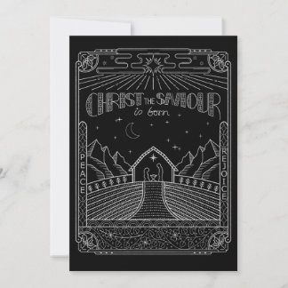 Christ is Born Christmas Holiday Festive Invitation