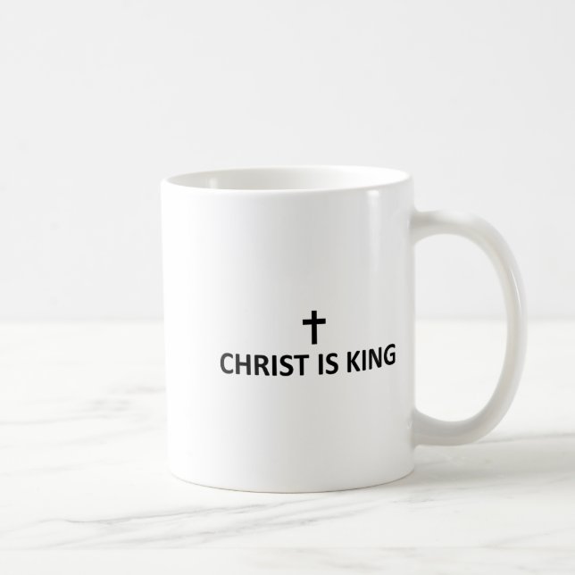 Christ Is King Subtle Minimal Christian Faith Reli Coffee Mug (Right)