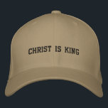 Christ Is King with cross Embroidered Hat<br><div class="desc">Embroidered Christ is King on front.</div>