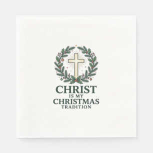 Christ Is My Christmas Tradition Vintage Cross Des Napkin