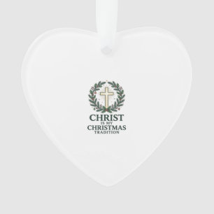 Christ Is My Christmas Tradition Vintage Cross Des Ornament