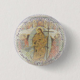 Christ is Risen 2025 Round Button