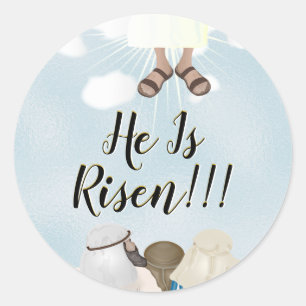 Christ Is Risen Easter Classic Round Sticker