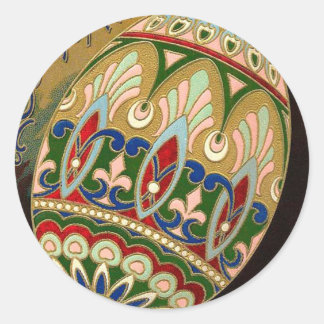 Christ Is Risen! Fine Vintage Russian Easter Egg Classic Round Sticker