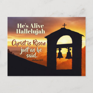 Christ is Risen Just as He Said, Matthew 28 Easter Holiday Postcard