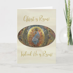 Christ is Risen Pantocrator Orthodox Pascha Easter Card