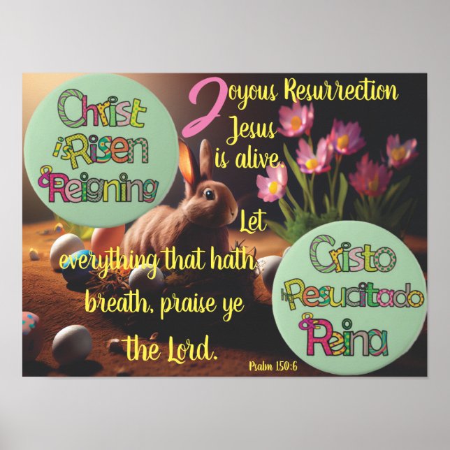 Christ is Risen & Reigning I Eng&Esp I Poster (Front)