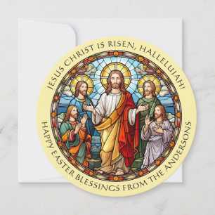 Christ Is Risen Religious Catholic Easter Holiday Card