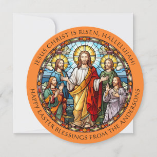Christ Is Risen Religious Easter Blessings Holiday Card