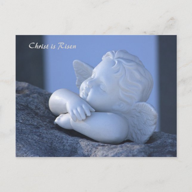 Christ is Risen Sweet angel figurine CC0114 Easter Postcard (Front)
