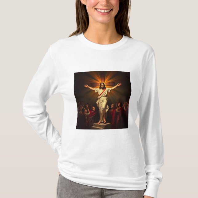 Christ is Risen Women's Long Sleeve Tee Shirt (Front)