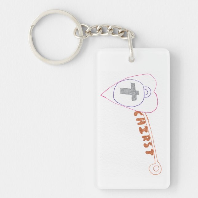 Christ is the Key Acrylic Rectangular Key Ring (Front)