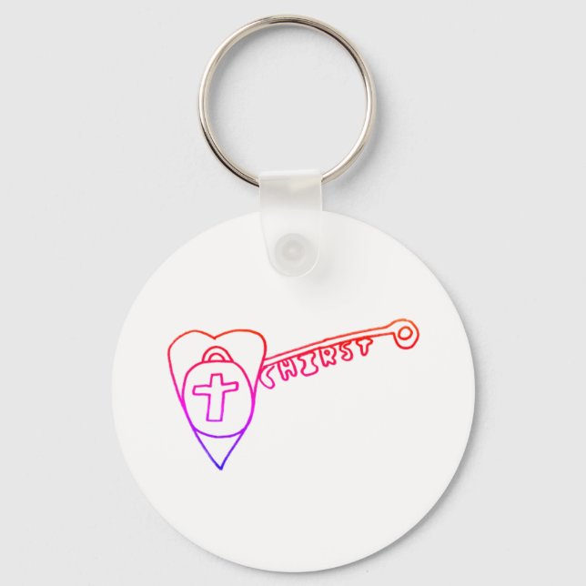 Christ is the Key Acrylic Round Keyring (Front)