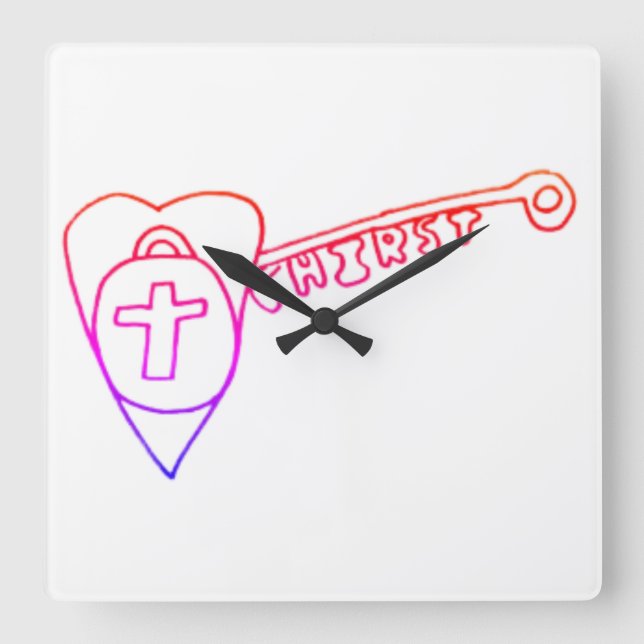 Christ is the Key Square Wall Clock (Front)