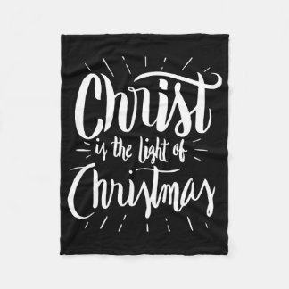 Christ is the Light of Christmas - Christian Holid Fleece Blanket