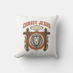 Christ Jesus Vintage Lion Faith Cushion